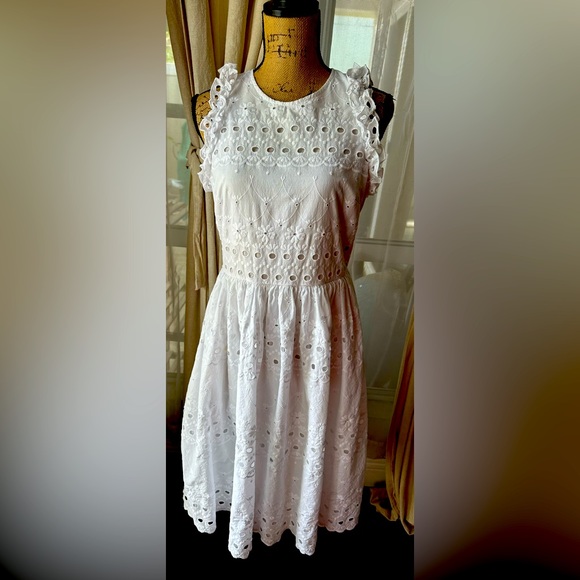 kate spade Dresses & Skirts - Kate Spade White Floral Eyelet Dress